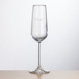 Custom Aerowood Flute Glass - 7 oz - Deep Etch - 7 oz 