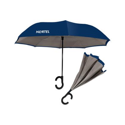 Custom Dual-Tone Inverted Umbrella - Navy blue/gray Custom Dual-Tone Inverted Umbrella - Navy blue/gray