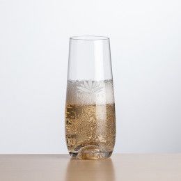 Custom Edderton Stemless Flute Glass - Deep Etch - 7.5 oz