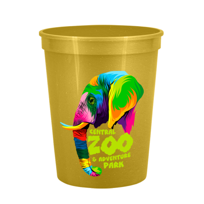 Custom Souvenir Cups-Full Color Digital- 16 oz - Metalic Gold