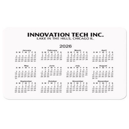 Custom Horizontal Calendar Mouse Pads - White