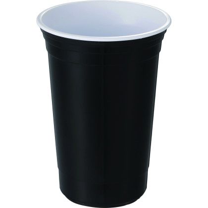 Custom Varsity 16 oz Double-Wall Cup - Black Back View 