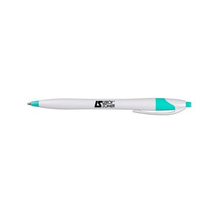 Custom White Honesty Pen with Color Accent - White/Sea green