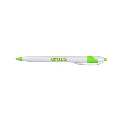 Custom White Honesty Pen with Color Accent - White/Neon green
