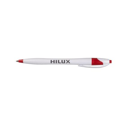 Custom White Honesty Pen with Color Accent - White/maroon