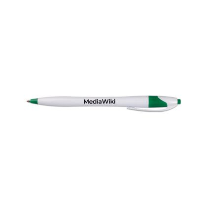 Custom White Honesty Pen with Color Accent - White/green