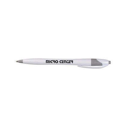 Custom White Honesty Pen with Color Accent - White/gray
