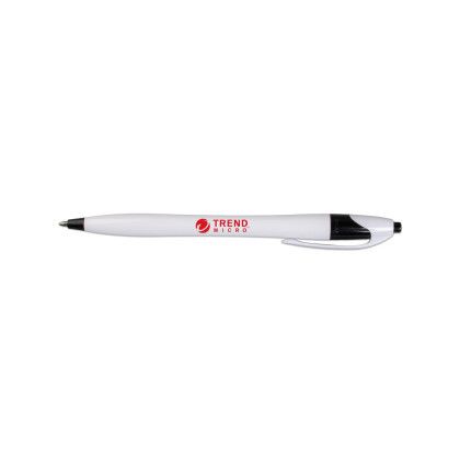 Custom White Honesty Pen with Color Accent - White/black