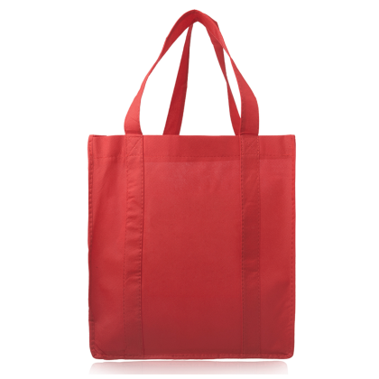 Custom Reusable Grocery Tote Bags - Red Custom Reusable Grocery Tote Bags - Red