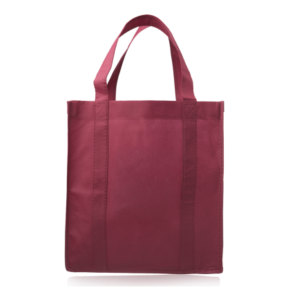 Custom Reusable Grocery Tote Bags - Burgundy Custom Reusable Grocery Tote Bags - Burgundy