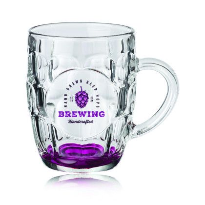 Custom 20 oz. ARC Britannia Glass Beer Mugs - COLOR - Pink Custom 20 oz. ARC Britannia Glass Beer Mugs - COLOR - Pink