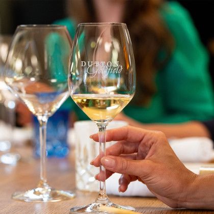 Custom RIEDEL Extreme Wine Glass 16.25 oz - Deep Etch - In Use 