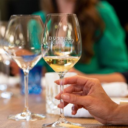 Custom RIEDEL Extreme Wine Glass 28.25 oz - Deep Etch - In Use 