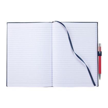 Custom Debossed 7 x 10 Morano Large Journal - Navy inside