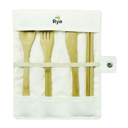Custom Zero-Waste Bamboo Utensil Kit - Natural packaging