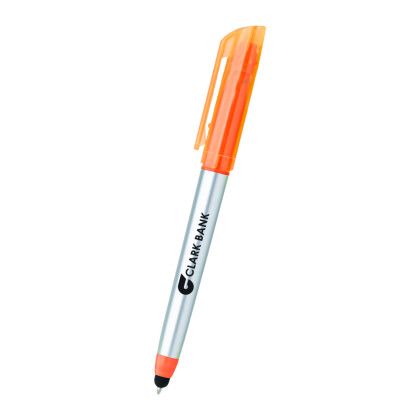 Custom Trilogy Highlighter Stylus Pen - Orange