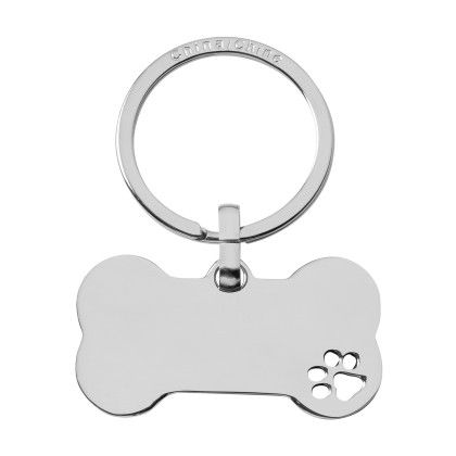 Custom Pet Bone Shape Keychain - Silver back view Custom Pet Bone Shape Keychain - Silver back view