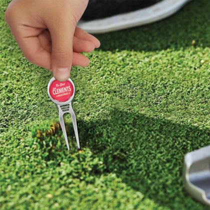 Custom Heavy Duty Golf Divot Fixer Repair Tool - Silver lifestyle