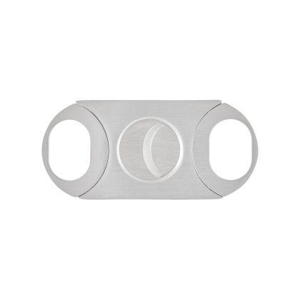 Custom Magnifico Lux 64 Gauge Dual Blade Cigar Cutter - Silver - Front view