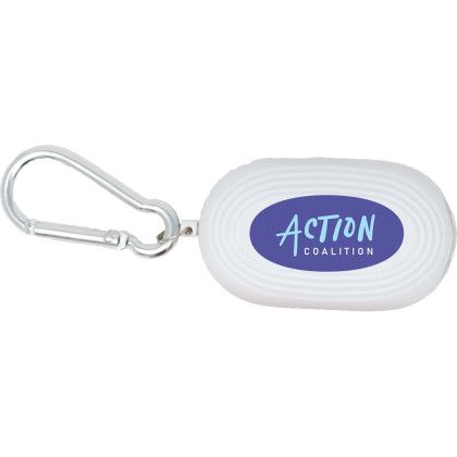Custom AlertPod Personal Safety Alarm Key Chain - White Front View