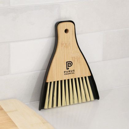 Custom Chun Bamboo Brush & Dustpan - Side View