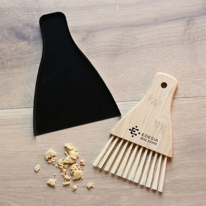Custom Chun Bamboo Brush & Dustpan - In use