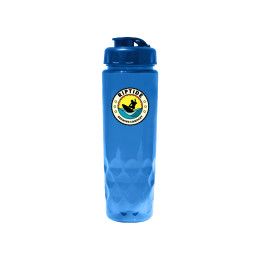 Custom 24 oz. Recycled PET Bottle with Flip Top Cap, Full Color Digital - Transparent Blue