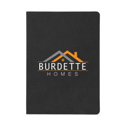 Custom Theo Recycled PU Notebook With Kraft Paper And Sticky Notes - Black 