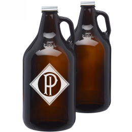 Custom 64 oz. Amber Glass Growlers Custom 64 oz. Amber Glass Growlers