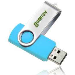 Custom 8GB Swivel USB Flash Drives - Aqua
