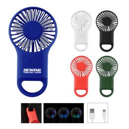 Custom Rechargeable Handheld Fan With Carabiner 2.0 - All color
