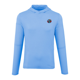 Custom Men's IZU Everything Performance Eco Hoodie - Sky Front View 