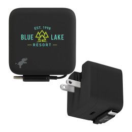 Custom Nimble Wally Stretch 35 Wall Charger with Retractable Cable - Black