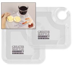 Custom Party Valet Snack & Wine Tray - Clear