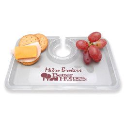 Custom Take-Two Snack & Wine Tray - Clear