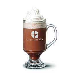 Custom  Clifton Glass Mug - 10 oz - Deep Etch - Clear 