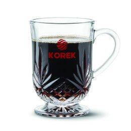 Custom Brinkley Footed Glass Mug - 10 oz - Imprinted - Clear 