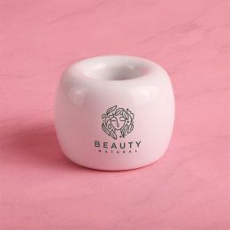 Custom Smilespot Ceramic Toothbrush Holder - White