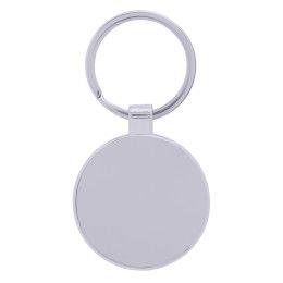 Custom Bamboo & Metal Round Keychain