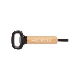 Custom Bamboo Bottle Opener with Silicone Strap Custom Bamboo Bottle Opener with Silicone Strap
