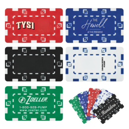 Custom Rectangular Dice Poker Chip Plaque - All Colors Custom Rectangular Dice Poker Chip Plaque - All Colors