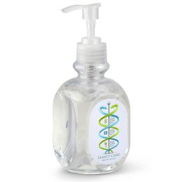 Custom 10 oz. Hand Sanitizer Gel - Clear with White 