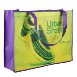Custom Sublimated Large Non-Woven Shopping Tote - Purple