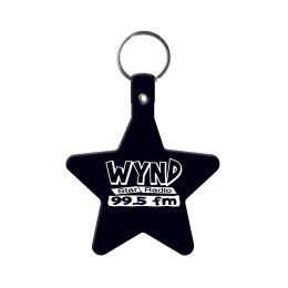Custom Star Flexible Key Tag - Black