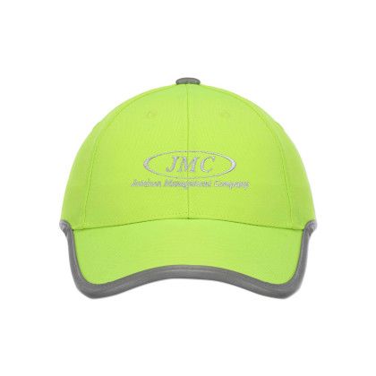 Custom Reflective Tape Lines Safety Cap - Neon green