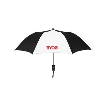Custom Elite Compact Folding Umbrella- 2 Color Panels - Black/White