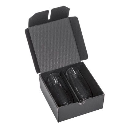 Custom Reina Stemless Flute Glass - Deep Etch - 13.5 oz  - In Box View 