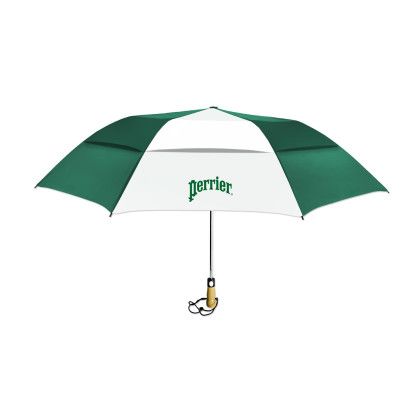 Custom The Compact Vented Umbrella - Hunter green/White