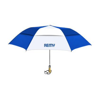 Custom The Compact Vented Umbrella - Royal blue/White