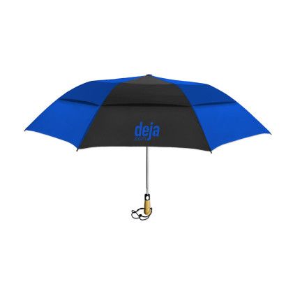 Custom The Compact Vented Umbrella - Royal blue/White